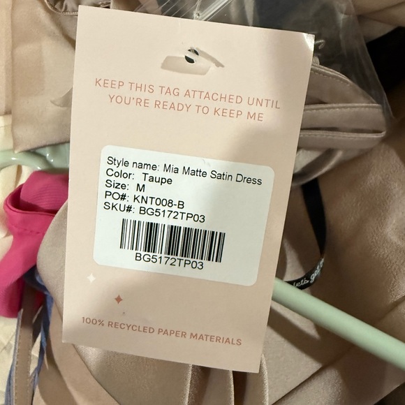 Birdy Grey Champagne Satin Formal NEW Medium - Picture 7 of 8